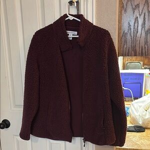 Amazon Essentials Purple Teddy Jacket with Relaxed Fit and Soft Texture